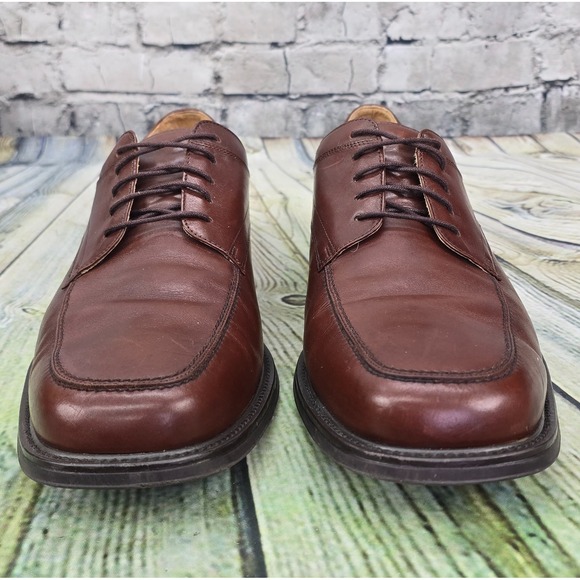 Florsheim Drexel Men's 13W Wide Brown Cognac Oxford Dress Shoes Leather Lace-Up - Picture 4 of 9